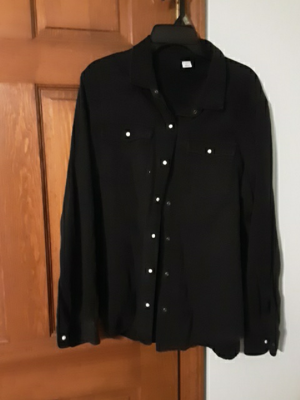 Women's Black Button-Up Shirt XL